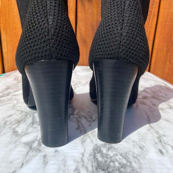 Charles David Black Knit Sock Boot Heels - Picture 4 of 9